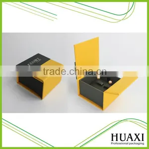 Luxury Gray Cardboard Fancy Paper Leather Jewelry Earrings Gift Box thumbnail-1