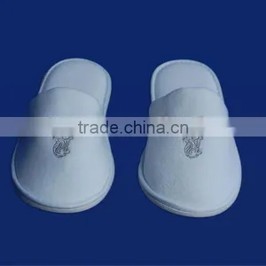 Closed Toe Hotel Velvet Slippers/ Spa Slippers/white Slippers for Hotel thumbnail-1