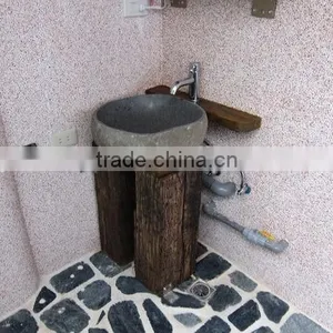 Natural Bathroom Cobble Stone Pedestal Basin thumbnail-6