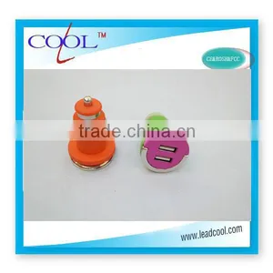 Multipurpose Colorful Dual USB Car Charger for IPad and Smart Phone thumbnail-3