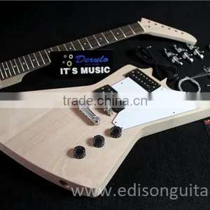 DIY Unfinished Electric Guitar Kits Solid Mahagany China Guitar Factory MX-012 thumbnail-1