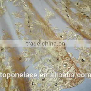 High Quality French Lace Fabric African Bridal Lace Fabrics Embroidery Lace Fabric for Wedding Dress thumbnail-4