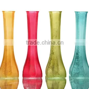 Ribbed Antique Colored Glass Vase thumbnail-1