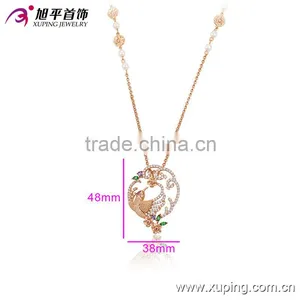 2016 New Bird Design Good Looking Wholesale Rose Fashion Crystal Necklace thumbnail-2