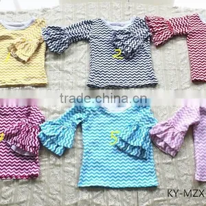 Many Colors Half Sleeve Cotton Girls Ruffle Shirt Wholesale Children Clothing Usa Long Sleeve Children Boutique Summer 2016 thumbnail-5