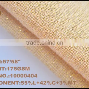 Bright Shiny Linen Cotton Metallic Fabric thumbnail-2