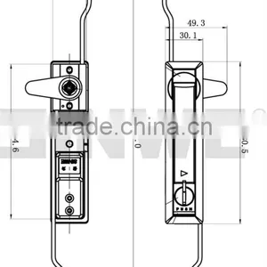 Silver Cabinet Handle for Metal Electronical Cabinet Door Lock thumbnail-2