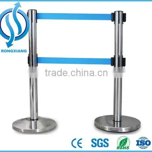 Black Double Line Retractable Belt Barrier thumbnail-2