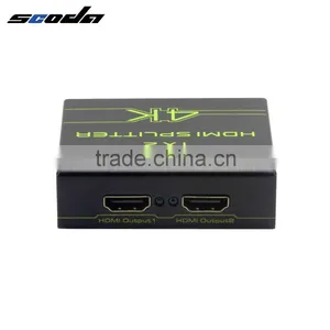4k@60hz HDMI Splitter Metal Housing Hdmi Splitter 1 Input 2 Output 1.4 HDMI 2.0 Splitter 3D thumbnail-4