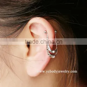 Stainless Steel Vintage Feather Ear Cuff thumbnail-1