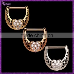 14G 316L Surgical Steel Hear Shape Nipple Shield Nipple Piercing thumbnail-1