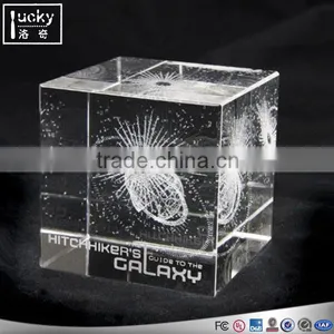 Cube High Transparency Crysal Paperweight/customized Square Paperweights thumbnail-1