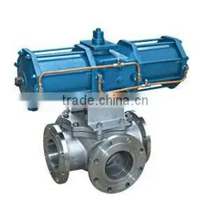 Screw Thread Cast Steel Connect 3way Pneumatic Ball Valve thumbnail-3