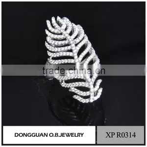 New Arrival White Gold Plated Finger Ring With AAA Zircon Diamond Stones for Women Girls thumbnail-1