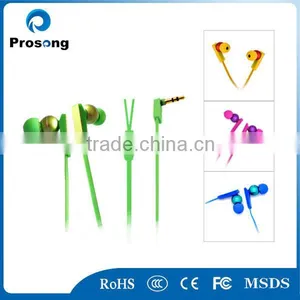 Top Quality Flat Cable Metal Earphone With Mic thumbnail-1