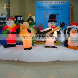 Inflatable Quartet Snowman and Santa for Christmas Decoration thumbnail-1