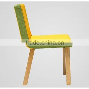 Yellow Fabric Upholster Wood Leg Chair Store Furniture thumbnail-3
