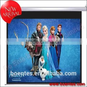 Matte White 84 Inch Wall Mount Type Manual Projection Screen/Projector Mounting Screen thumbnail-1