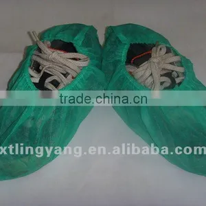 High Quality Nonwoven Household Green Disposable Non Skid Shoe Cover thumbnail-1