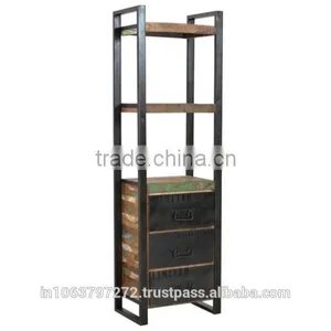 Teak Bookcase With 3 Drawers thumbnail-1