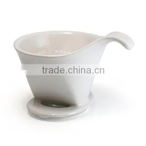 White Custom Pour Over Ceramic Coffee Dripper Wholesale thumbnail-1