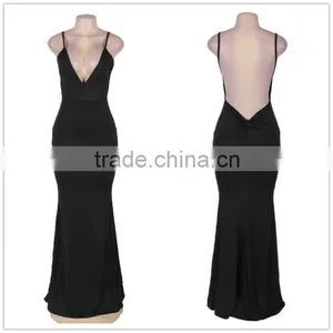 Top Quality With Wholesale Price Low V Neck Backless Sexy Xxl Evening Formal Dress thumbnail-1