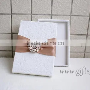 Elegant White Wedding Invitation Card Box With Professional Supplier thumbnail-1