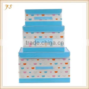 Factory Price PE Coating Non-woven Storage Box With Handle thumbnail-2