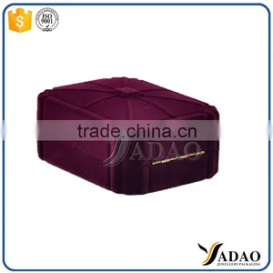 Customized With Botton Flocking Velvet Cover Ring Packaging Box thumbnail-4
