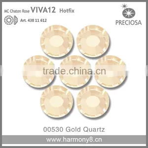 PRECIOSA Flat Back Hot Fix Rhinestones, Gold Quartz MC Chaton Rose VIVA12 thumbnail-1