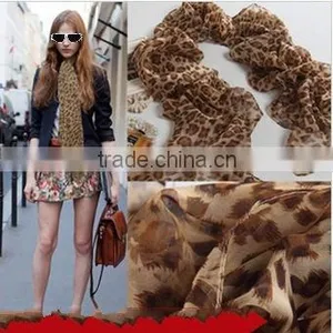Leopard Silk Chiffon Scarf thumbnail-1