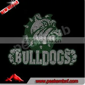 Hot Fix Crystal Bulldogs Rhinestone Transfer Motif Iron Ons for Clothing Wholesale Price thumbnail-1
