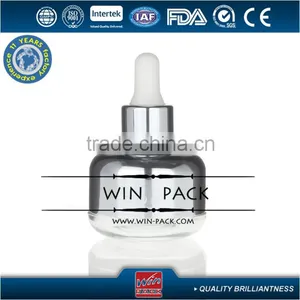 Blue Color Glass 30ml Dropper Bottle With Aluminum Surface and Blue Metal Cap and White Rubber thumbnail-4
