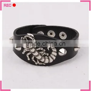Men Bracelet Leather With Scorpion Decoration, Boys Bangles and Bracelets thumbnail-1