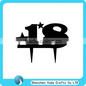 18 Eighteen Number Monogram Acrylic Cake Topper, Anniversary Birthday Party Cake Topper thumbnail-1