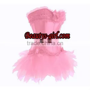 Fashion Strapless Boned Busk Bustier Corset With Skirt thumbnail-1