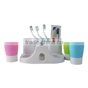 Toothbrush and Toothpaste Rinse Cup Holder Family Set for Bathroom Organizer thumbnail-1