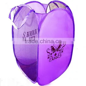 Xianjian Mesh Foldable Laundry Hamper Pop up Basket, Carrying Straps for Clothes and Toys thumbnail-1