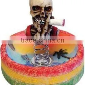Skeleton Skull Head Bobblehead Ashtray, Souvenir thumbnail-2