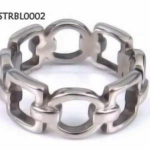 Personality Stainless Steel Rings Gold / Rose Gold , Metal Hollow Ring thumbnail-2