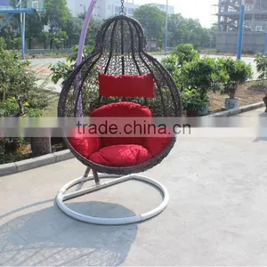 Synthetic Outdoor PE Rattan Round Wicker Swing Chair Furniture thumbnail-3