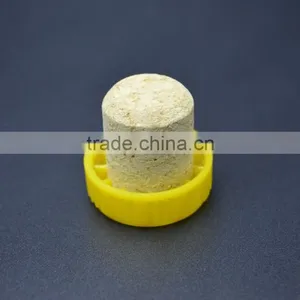 Shiny Yellow Plastic Cap With Wooden Cork for Glass Bottle Cheap Price thumbnail-5