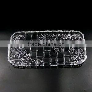 2017 New Big Glass Plate Transparent Glass Fruit Plate thumbnail-1