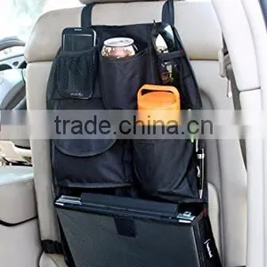 Car Auto Front or Back Seat Organizer Travel Storage Bag Black Color thumbnail-1