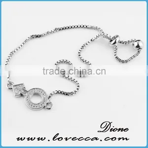 Micro Pave Jewelry Bracelet Little Bear Charm Silver Zircon Bracelet thumbnail-6