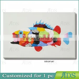 Handmade Contermporary Abstract Tropical Fish Painting thumbnail-6