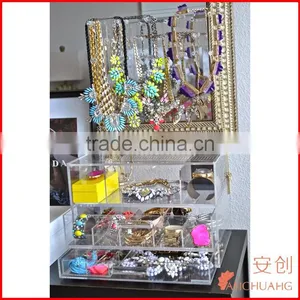 Large Desk Acrylic Jewelry Organizer Display Box thumbnail-3
