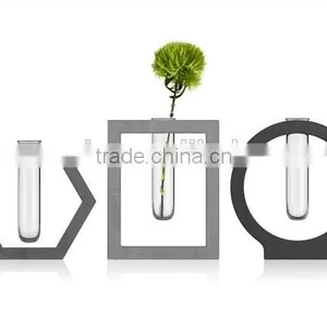 Modern Design Smart Desktop Concrete Glass Tube Cement Flower Pot thumbnail-2