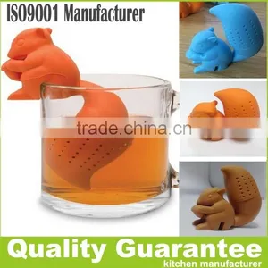 FDA Silicone Material Convenient Tea Strainer Cute Squirrel Filter Tea Infuser Accessories thumbnail-2
