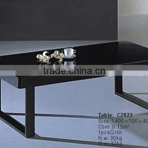 C8043 Cheap Black Metal Leg Mdf Wood Top Coffee Table for Cafe thumbnail-2